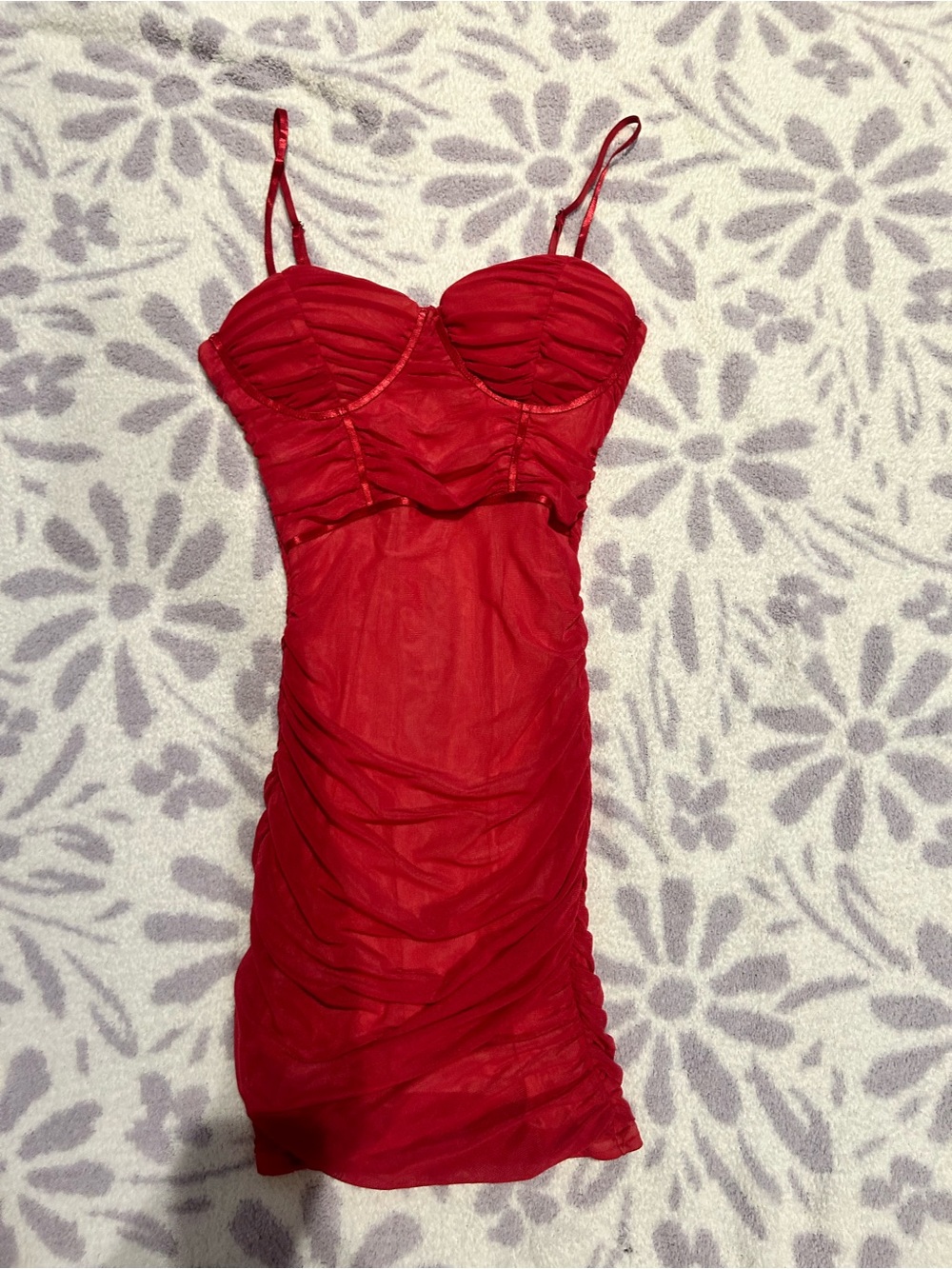 Red Scrunch Mini Dress
